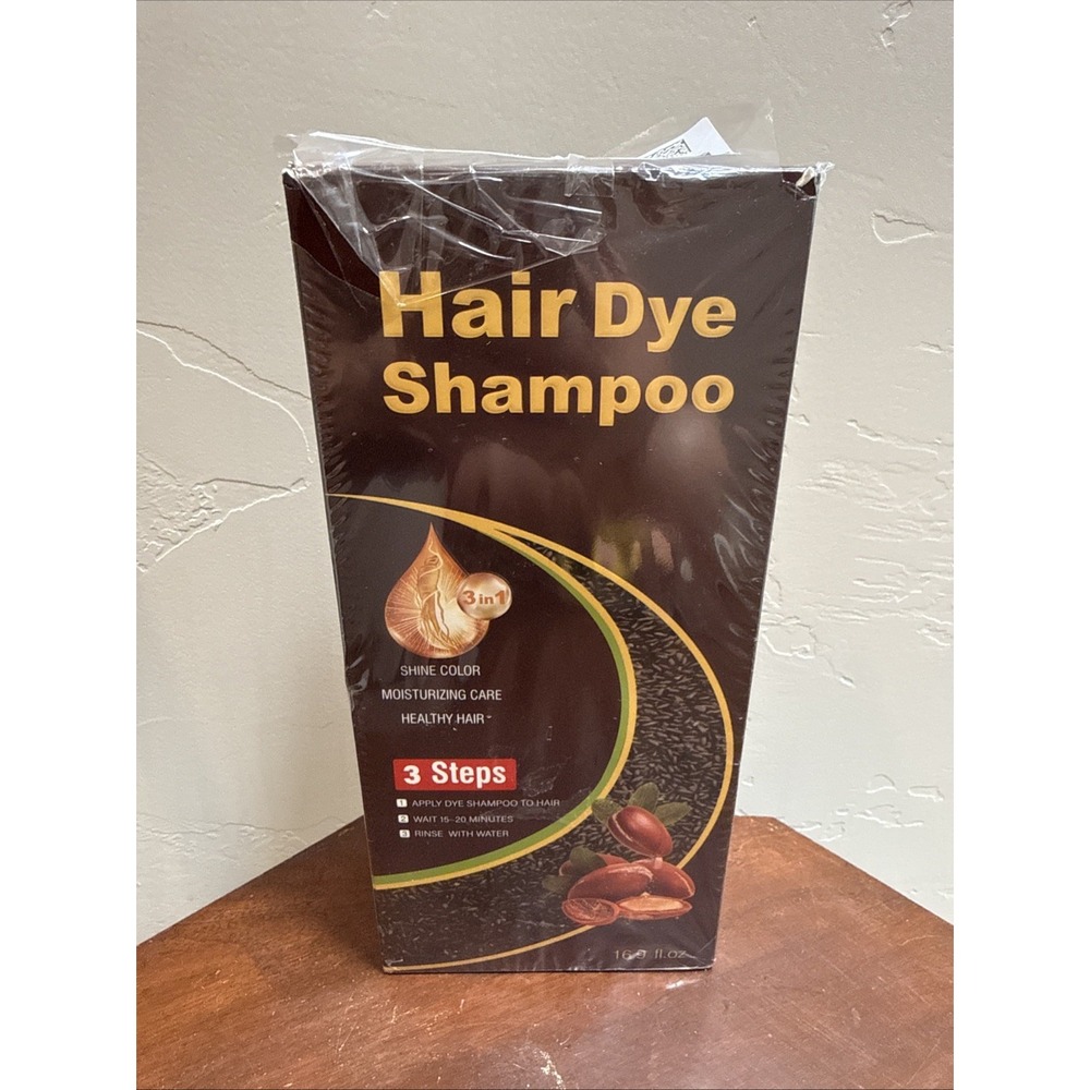 MEIDU 3-in-1 Hair Dye Shampoo Brown 16.9 oz 500ml Exp 2028 Shine Color New